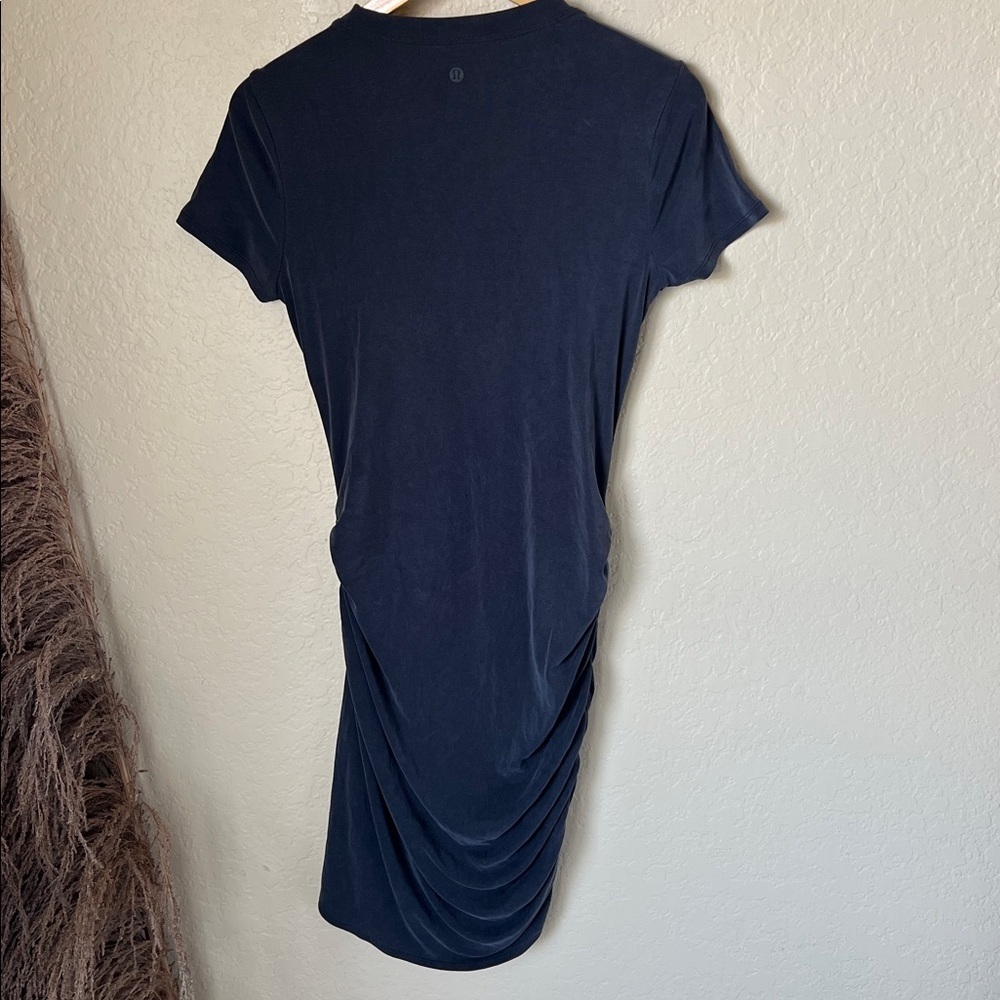 Lululemon charcoal black drapey ruched side wrap dress - Picture 7 of 7